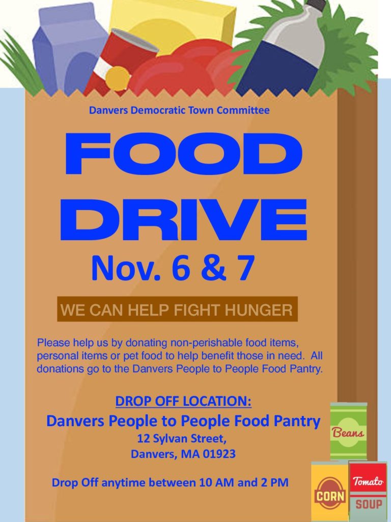 Food Drive – Nov. 6 & 7, 2021 – Danvers Democrats